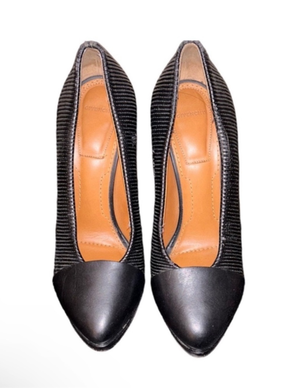 Givenchy Black Textured Pointed-Toe Pumps - Picture 2 of 4